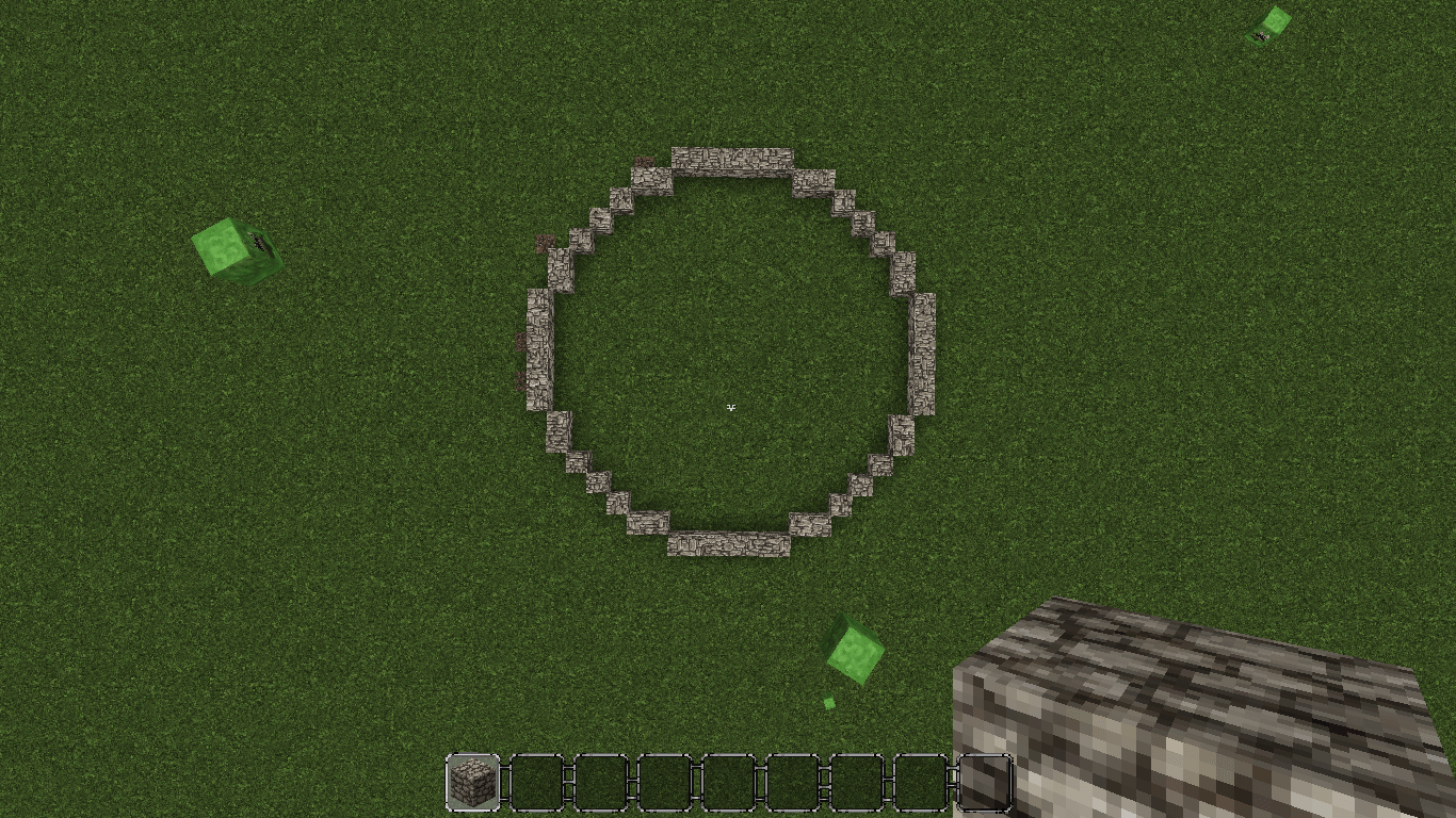 A simple trick to make circles in Minecraft