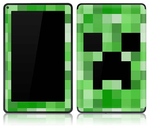 Amazon Kindle Fire Skin Cover Minecraft Creeper by stickitskins, $14.95 ...