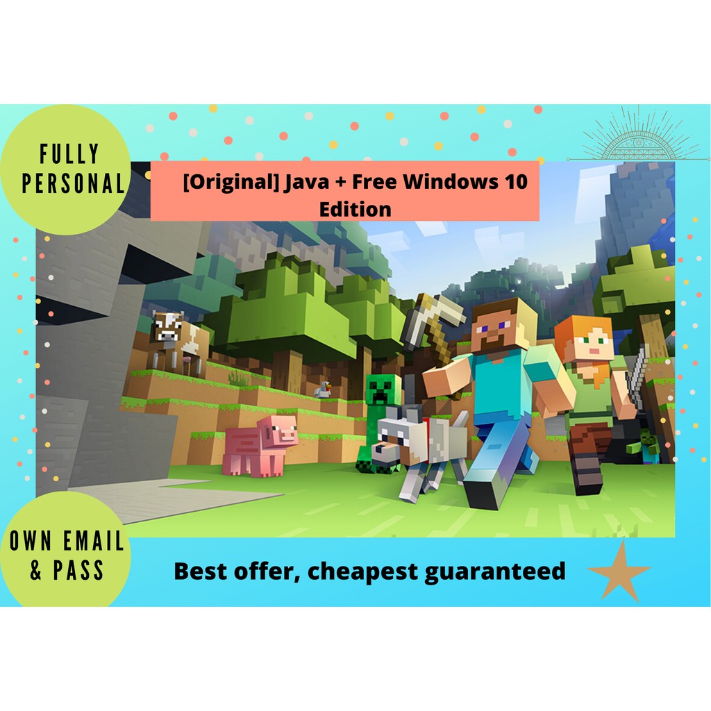 [Cheapest] Minecraft Java Full Access + Windows10 Edition