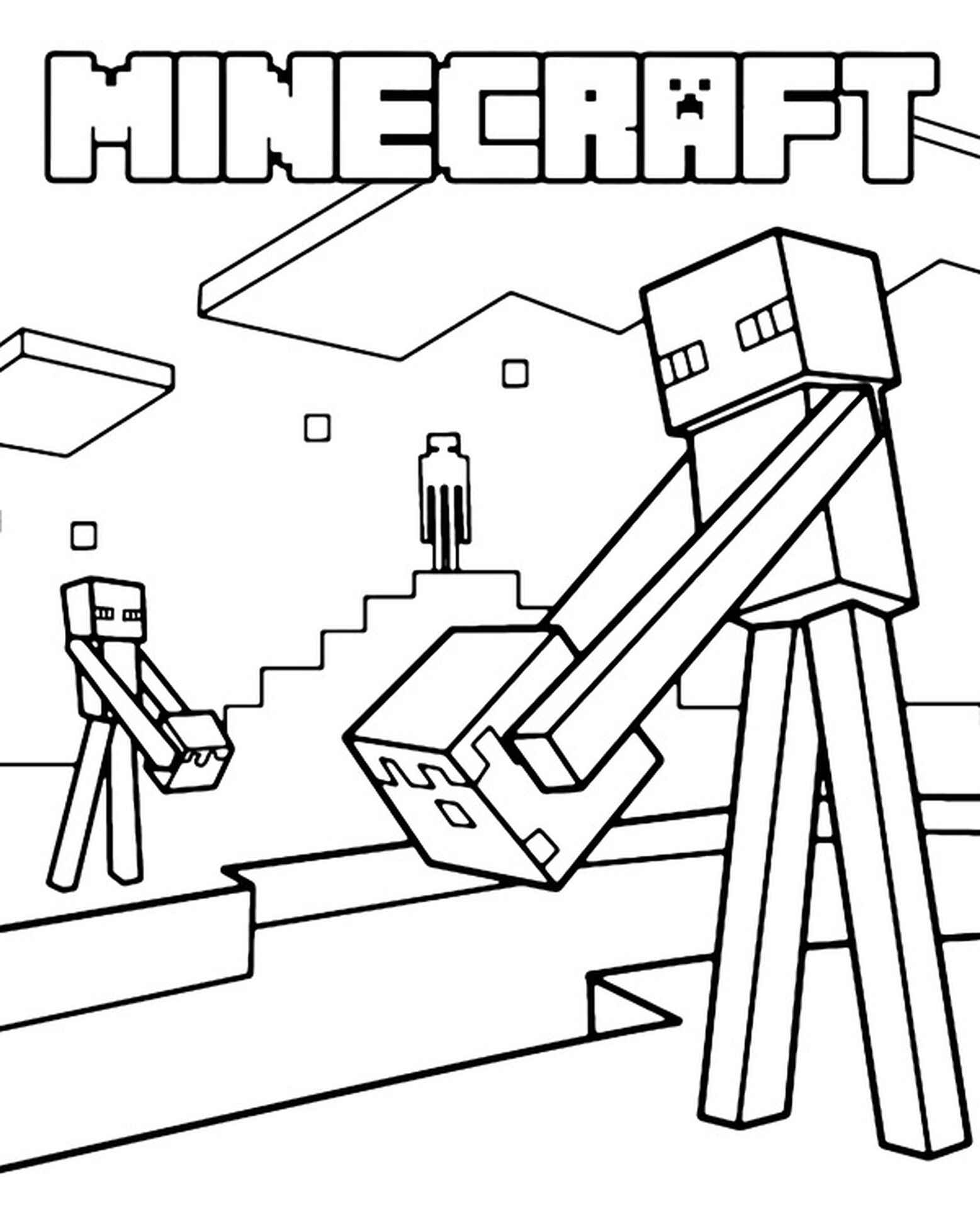 Coloring Page Endermen Steal Blocks In Minecraft (FREE DOWNLOAD)
