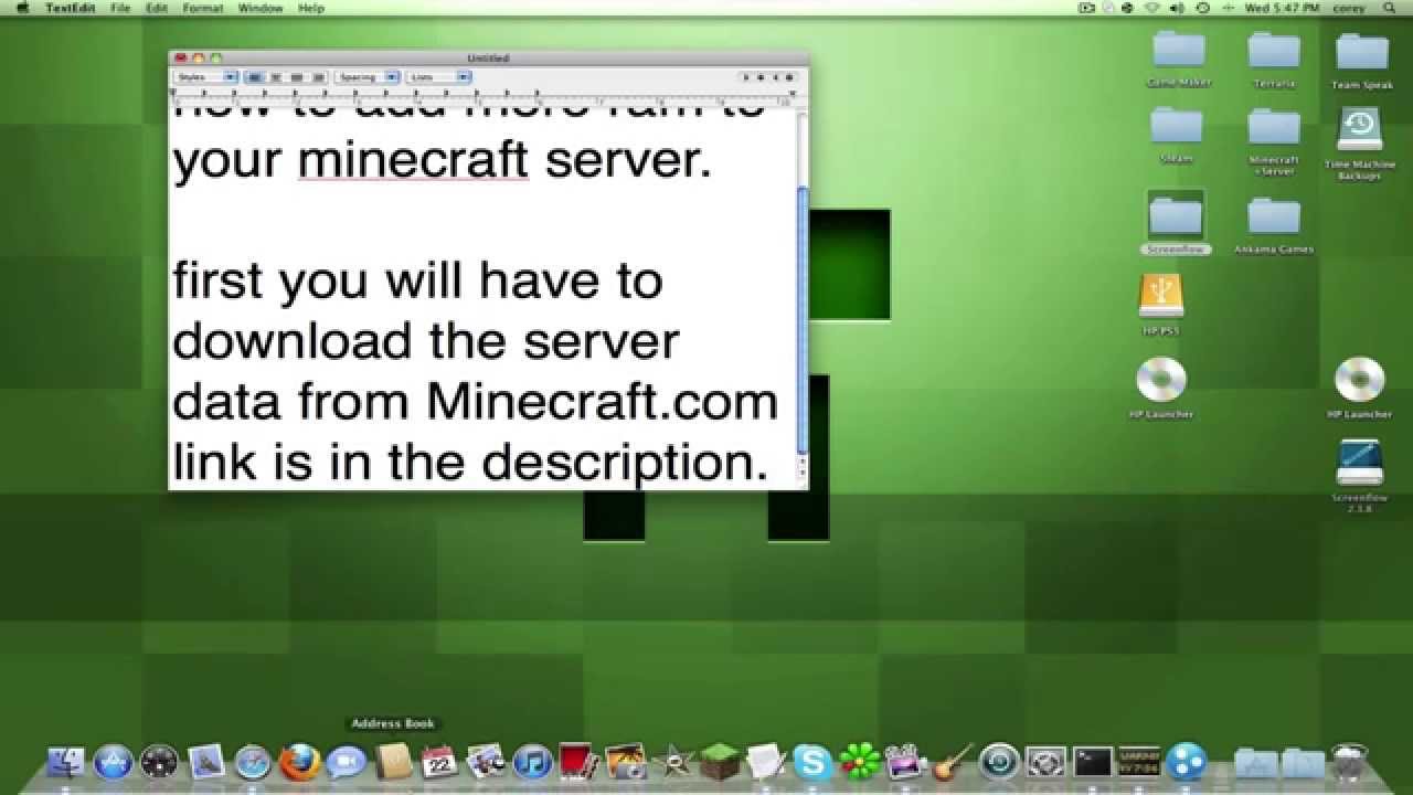 How to add extra ram to your Minecraft server ((MAC))