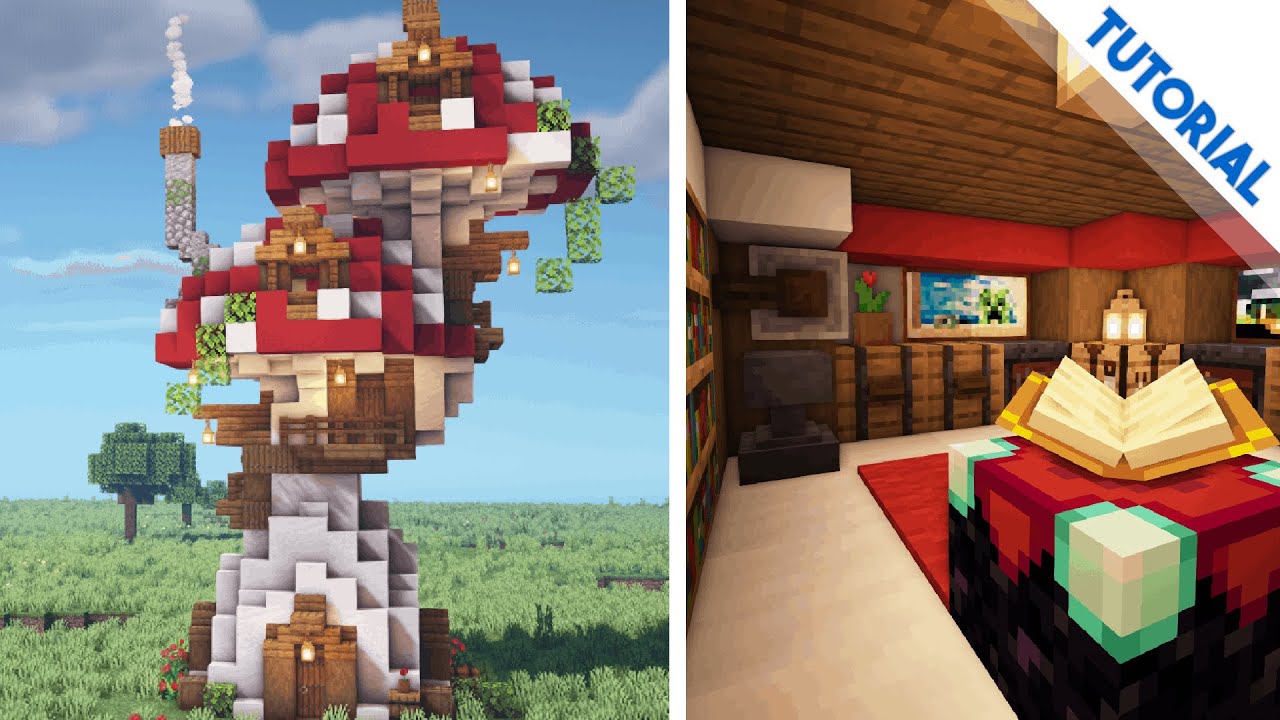 How to Build a Dual Mushroom House (Minecraft 1.15 ...