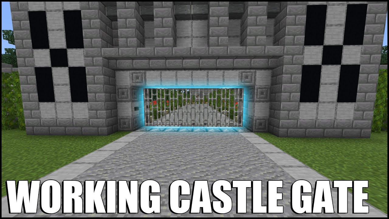 How To Build a Working Castle Gate in Minecraft Bedrock ...