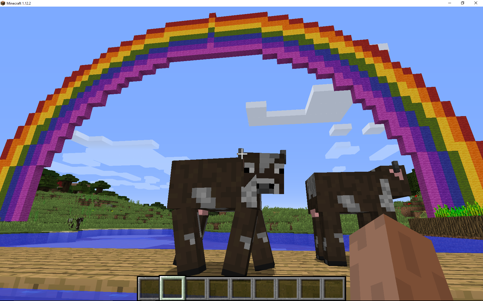 How to code a rainbow in MineCraft using Python