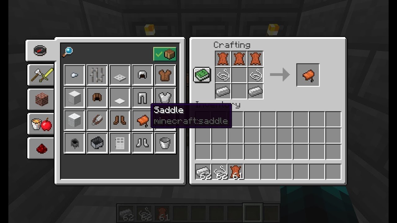 How to craft a saddle in Minecraft! (Minecraft 1.13 ...