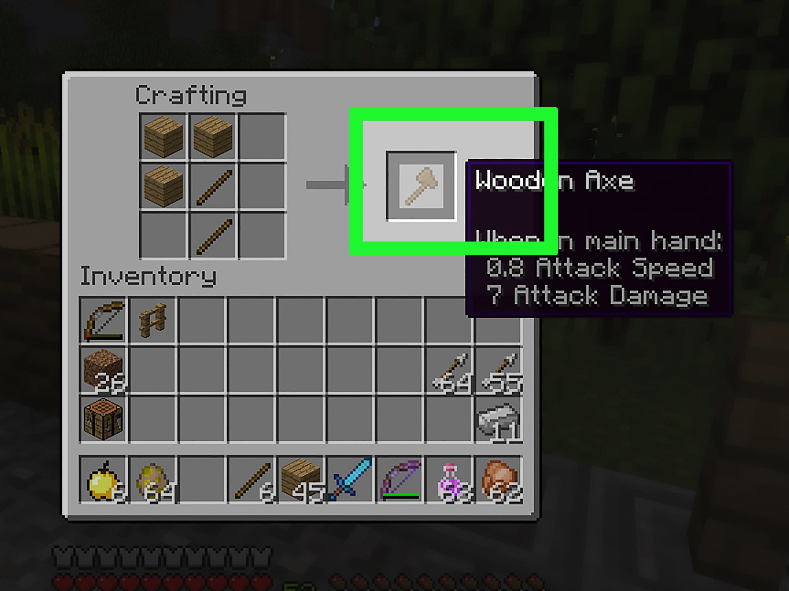 How to Craft a Wooden Axe in Minecraft: 9 Steps (with Pictures)
