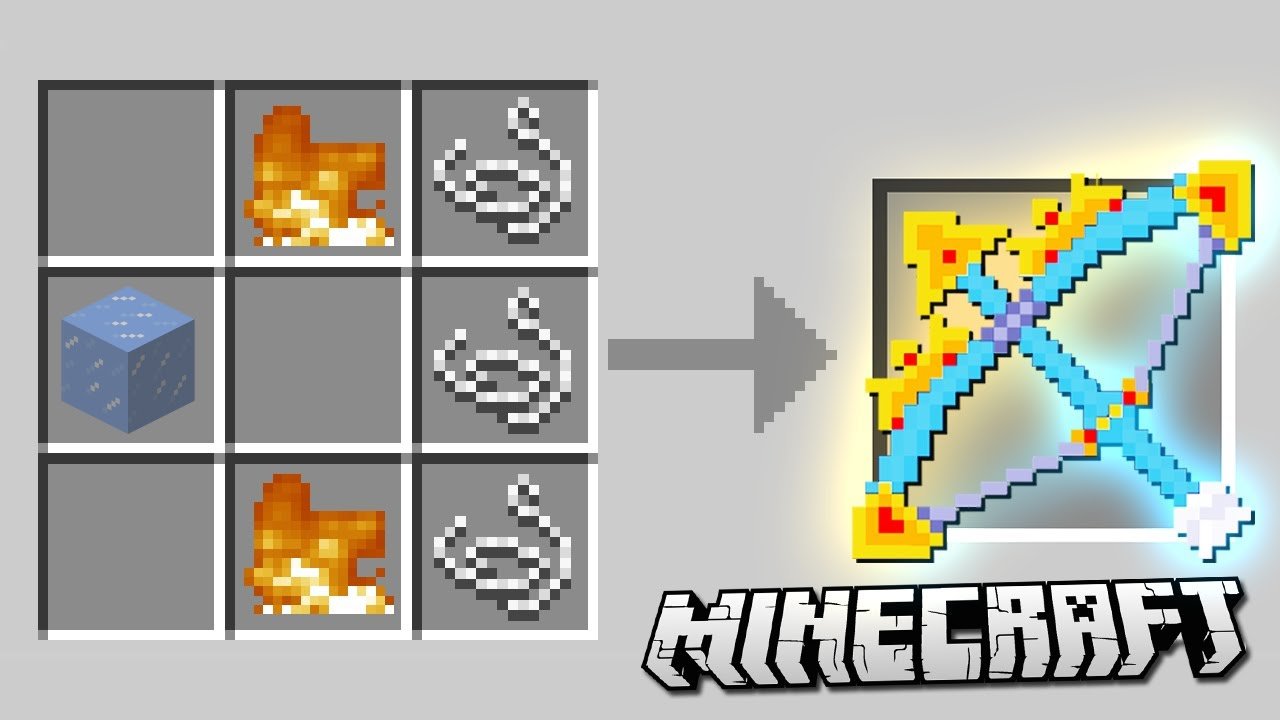 How to CRAFT an ICE &  FIRE BOW in Minecraft!