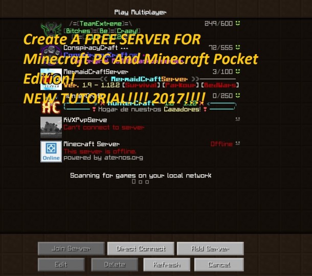 How to Create a Free Server for Minecraft PC Edition.