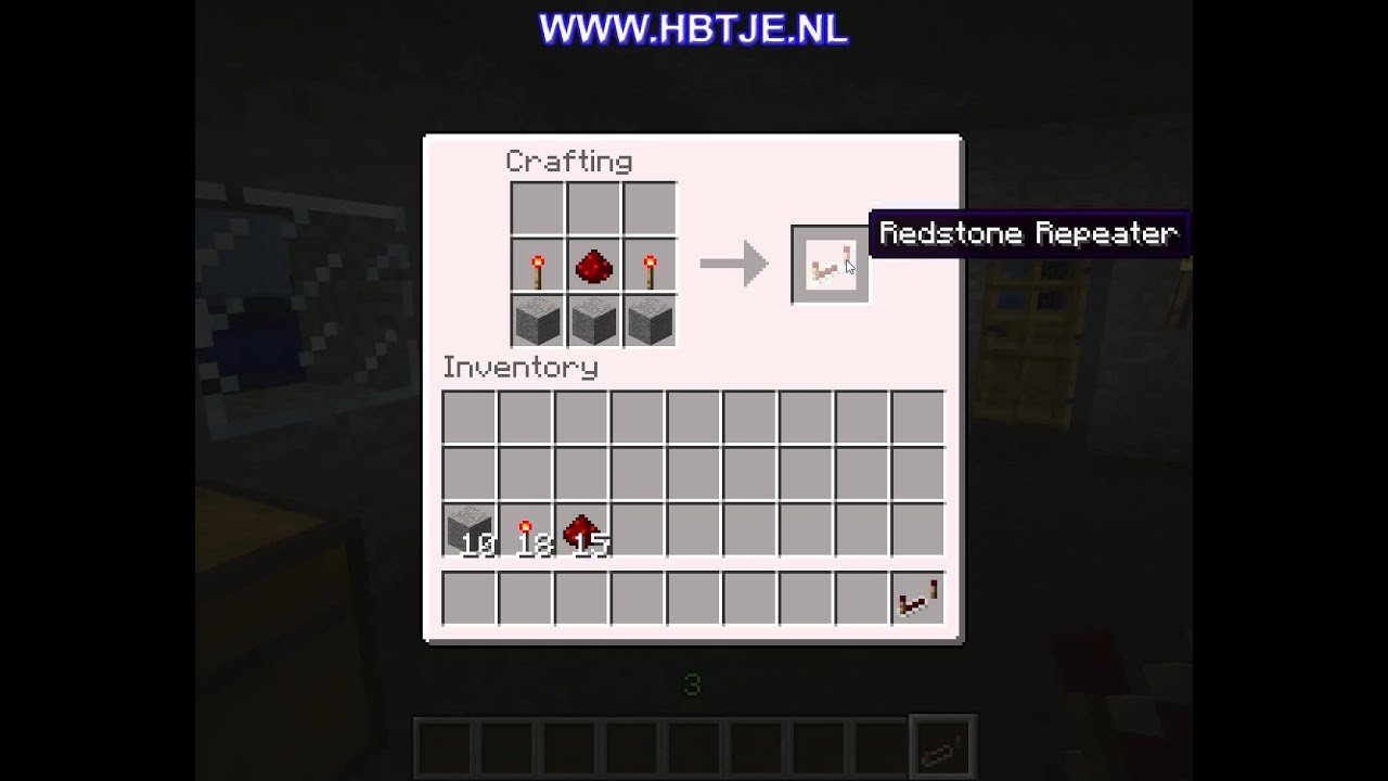 How to create a redstone repeater in minecraft