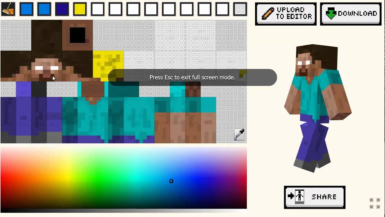 How to Create your own Minecraft Skin (The Easiest Way) w/ Commentary ...