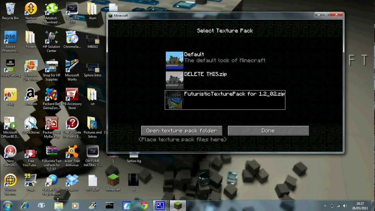 How to delete Minecraft Texture packs (Windows 7)