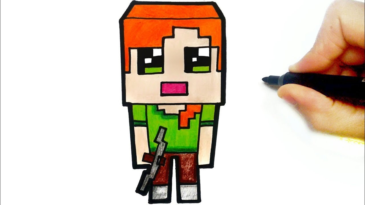 HOW TO DRAW ALEX FROM MINECRAFT STEP BY STEP