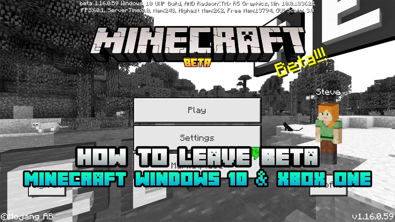 How To Leave The BETA For Minecraft Windows 10 &  Xbox One ...
