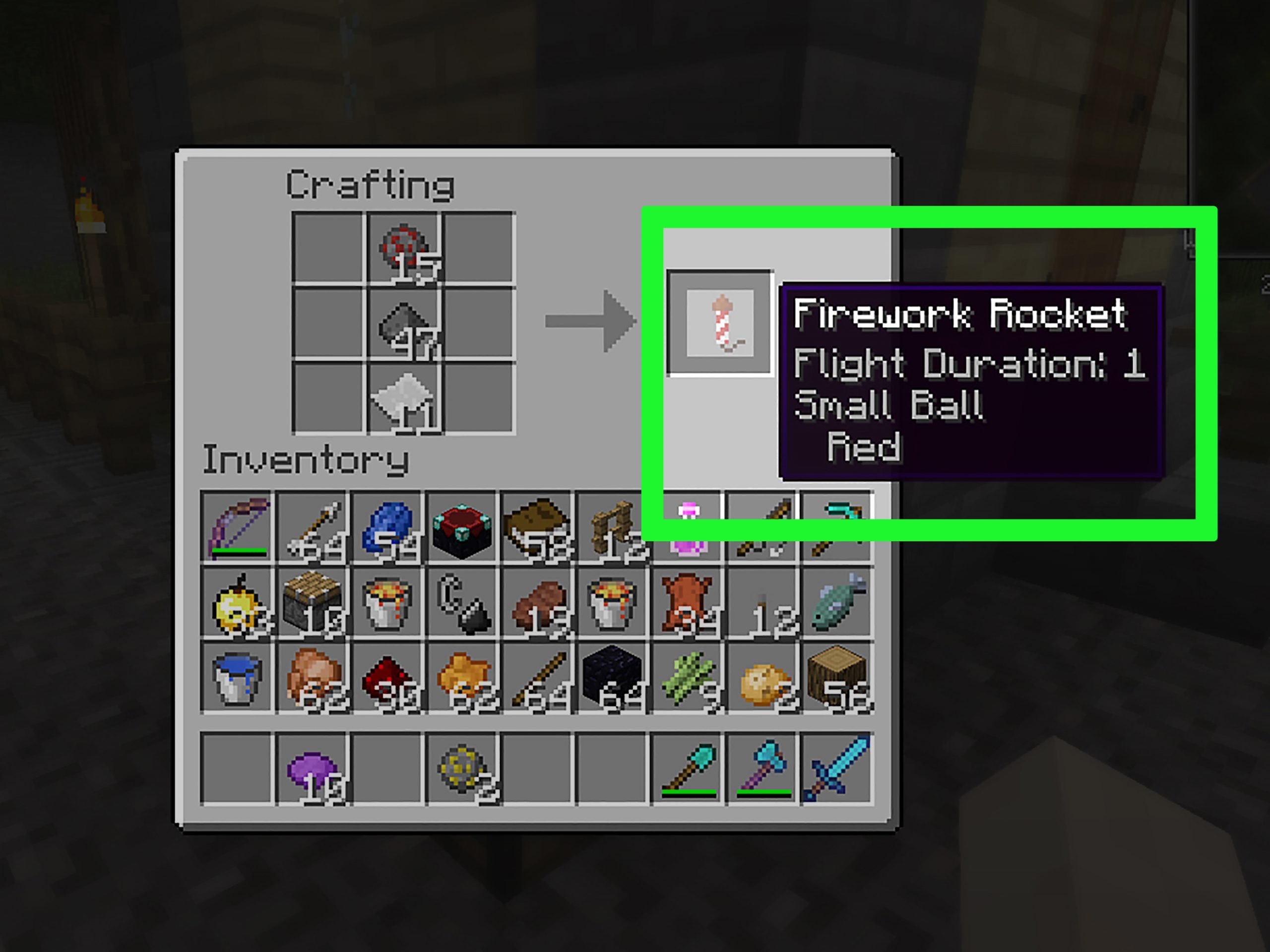 How to Make a Firework Rocket in Minecraft (with Pictures)