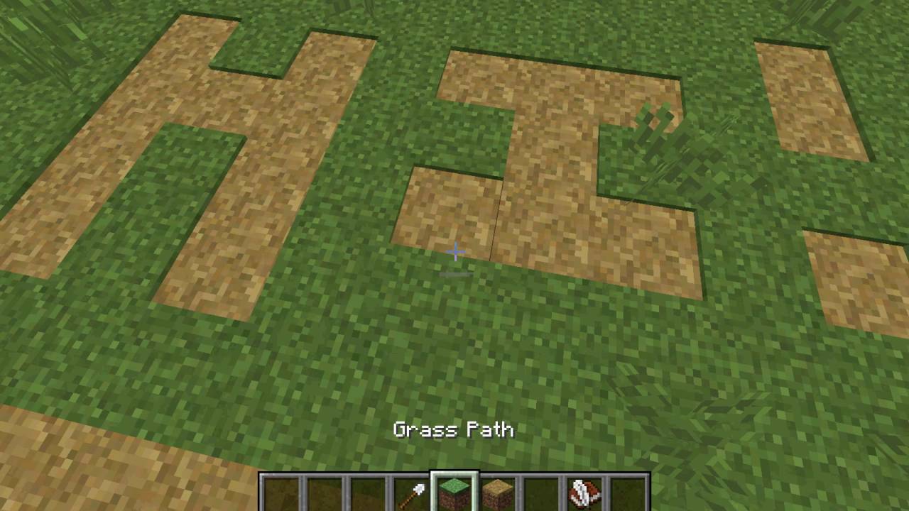 how to make a grass path in minecraft