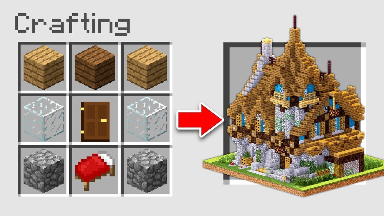 HOW TO MAKE A HOUSE USING CRAFTING TABLE ON MINECRAFT ...