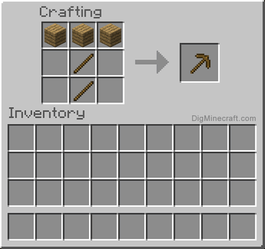 How to make a Wooden Pickaxe in Minecraft