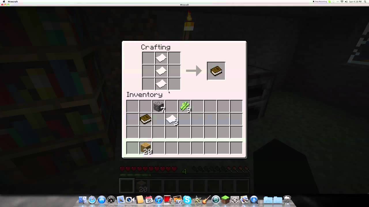 How to make Paper,Books,and Bookshelves in Minecraft