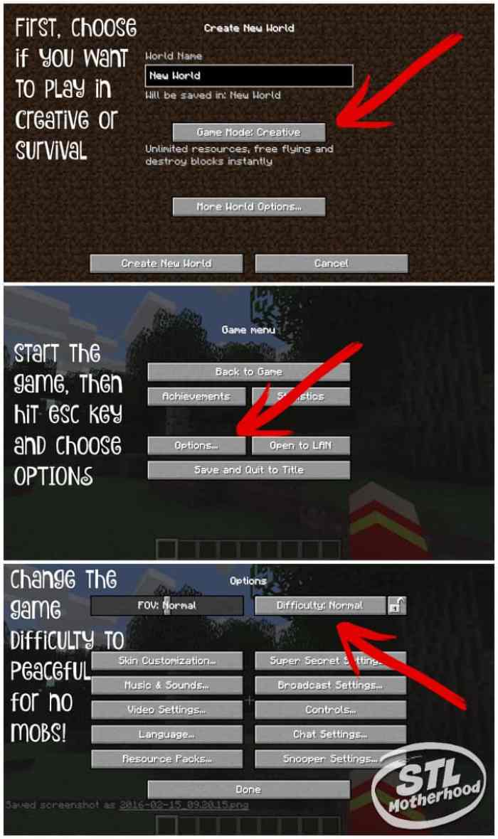 How to Play Minecraft without Monsters
