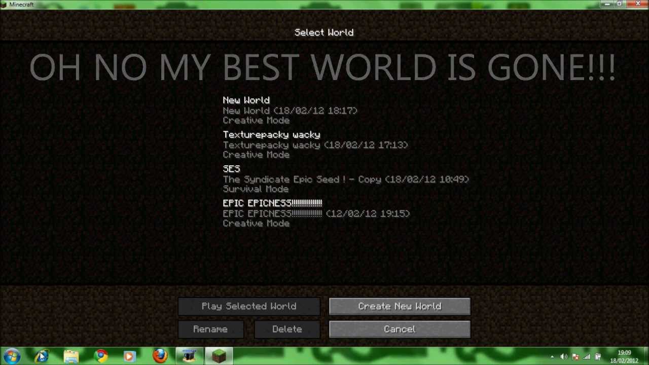 How to Recover a Deleted Minecraft World (Windows 7)
