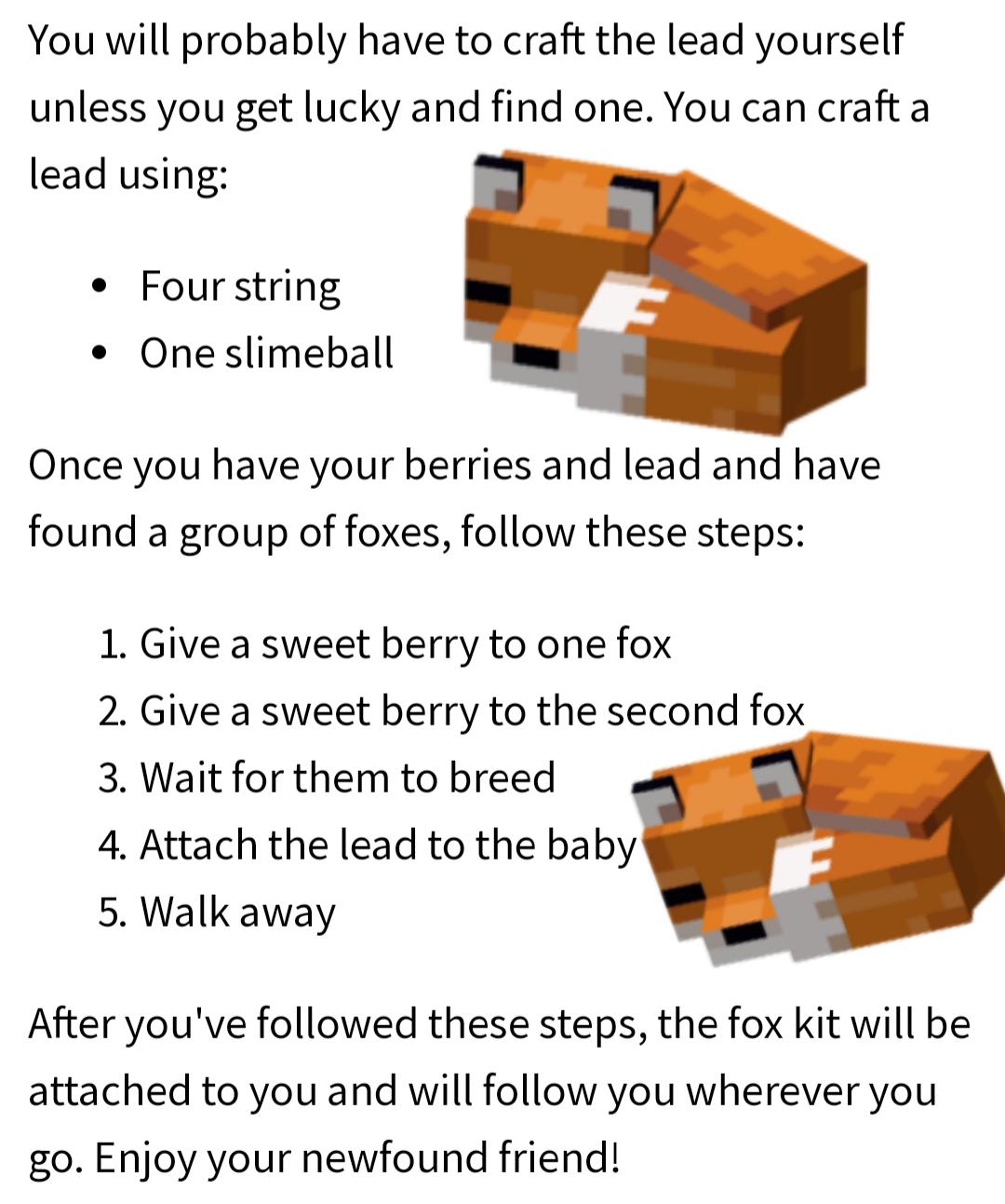 How To Tame A Fox In Minecraft Ps4 Edition