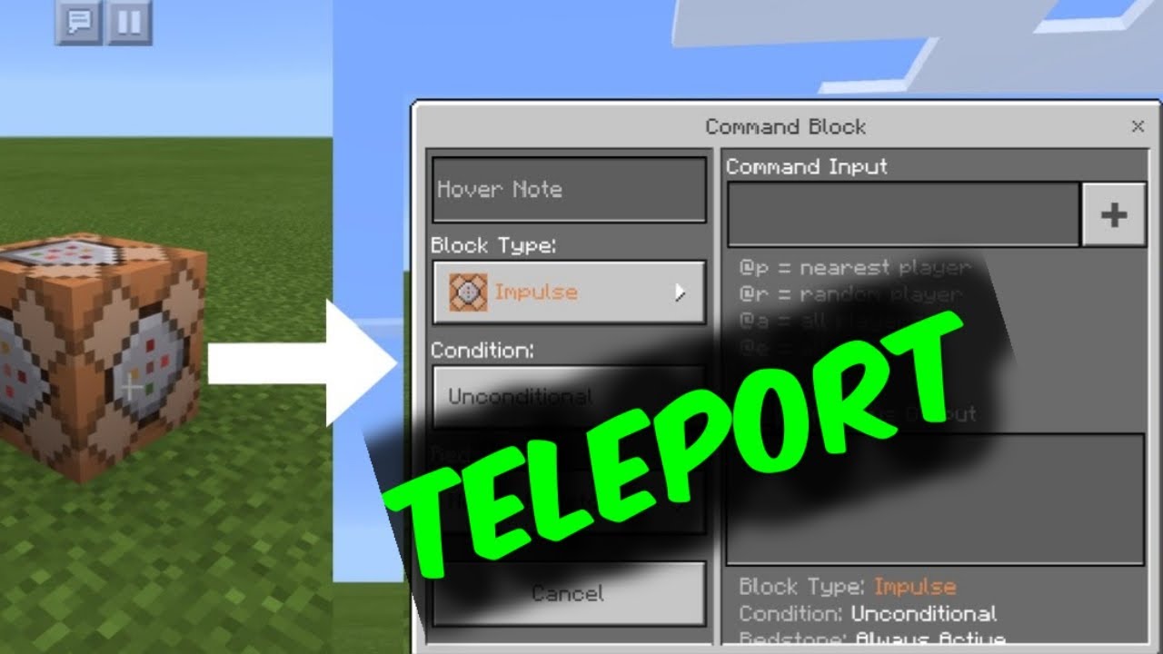 How to teleport using Command Block in Minecraft Bedrock ...
