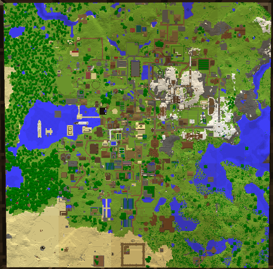 Map of a city from an smp server : Minecraft