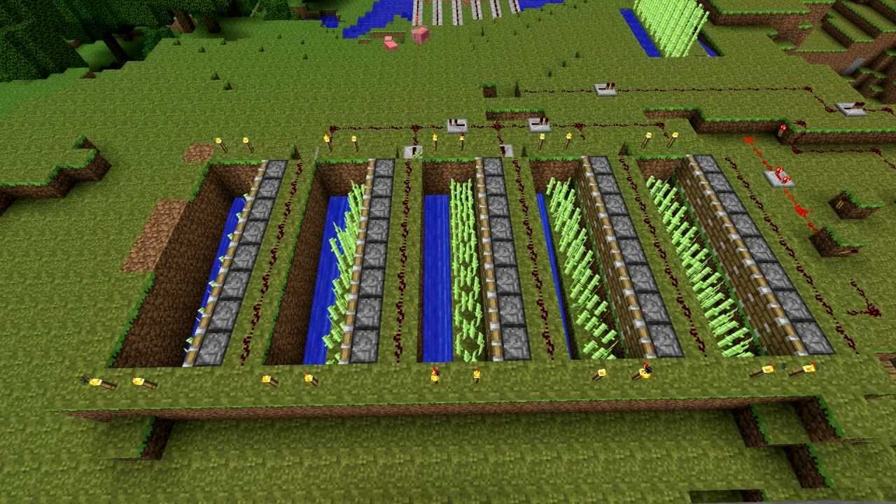 Minecraft: Automated Sugar Cane Farm [1.7 Pistons]