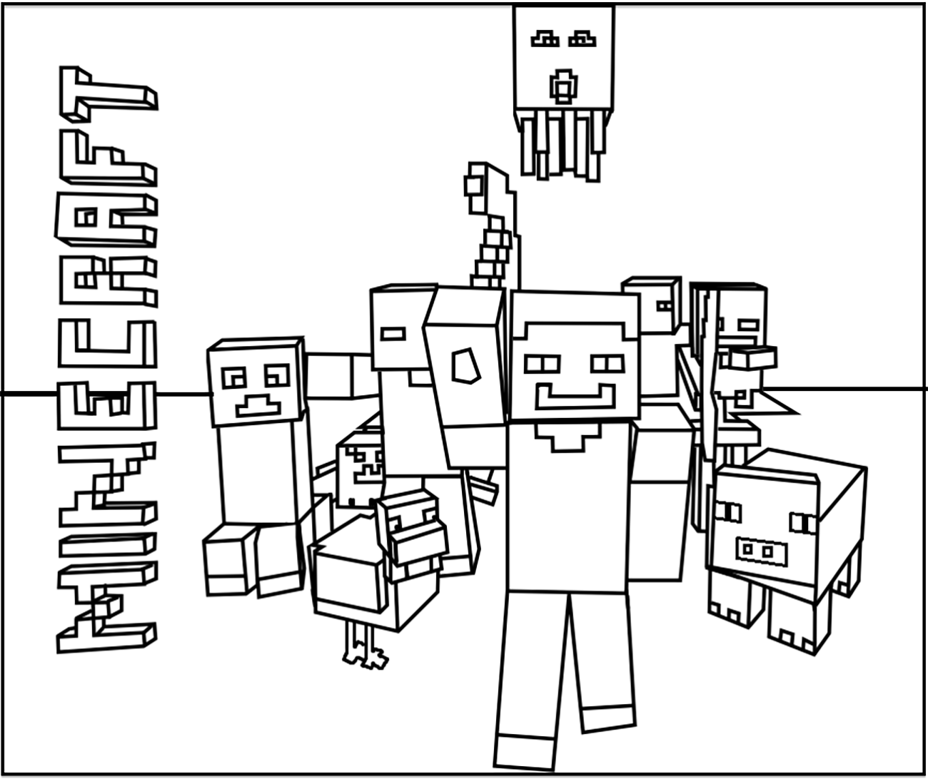 Minecraft free to color for kids