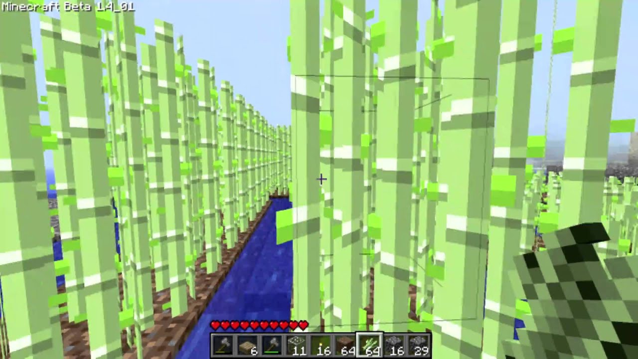 Minecraft How I Grow and Harvest my Sugar Cane