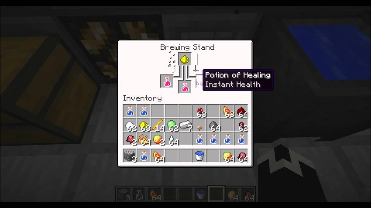 Minecraft How to Make a Brewing Stand Cauldron and Potions ...
