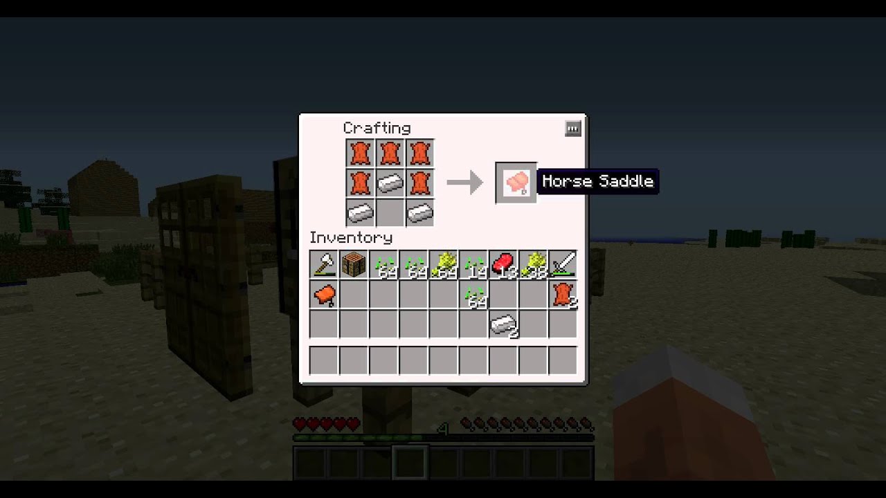 minecraft how to make a saddle