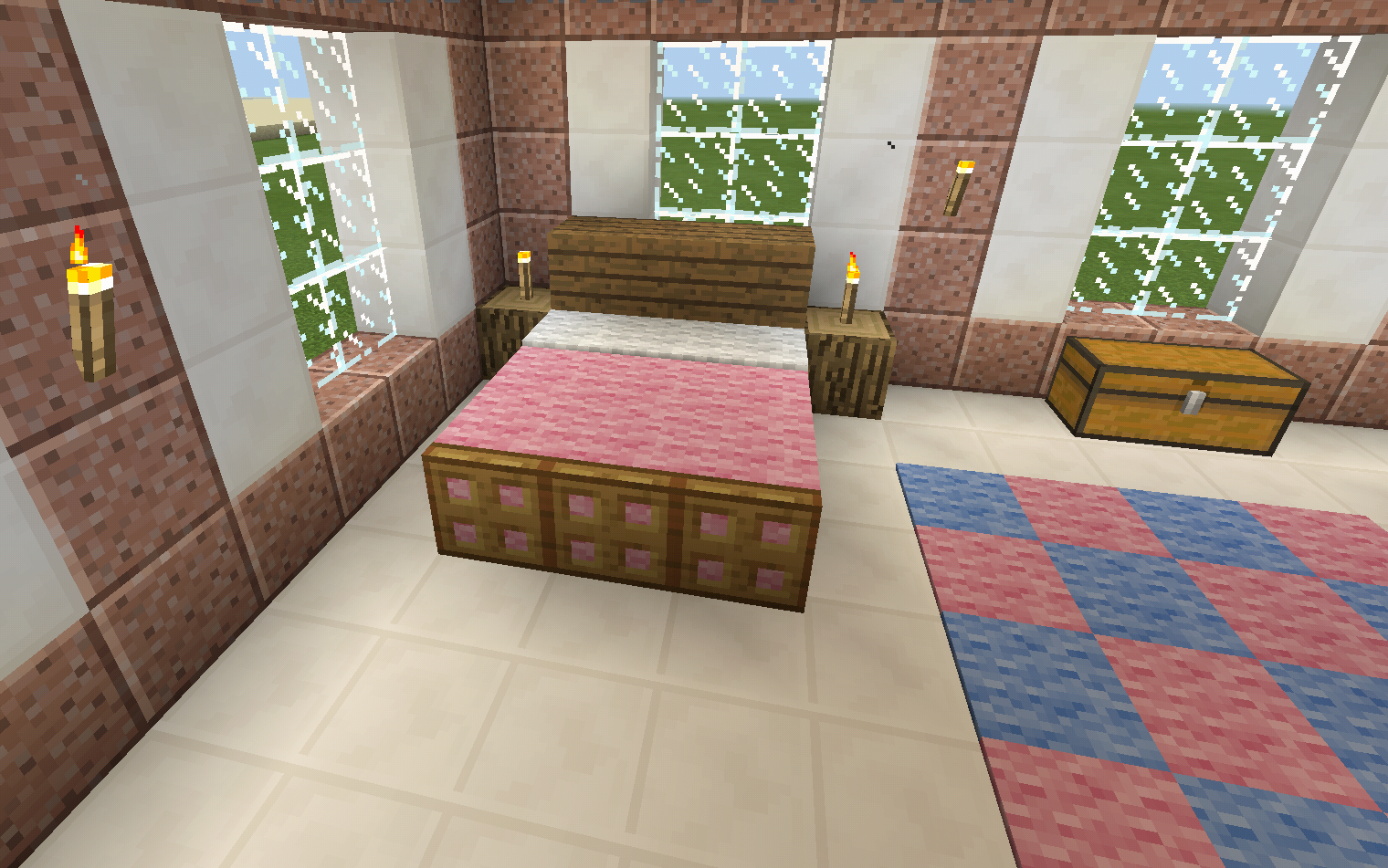 Minecraft Pink Bed Bedroom