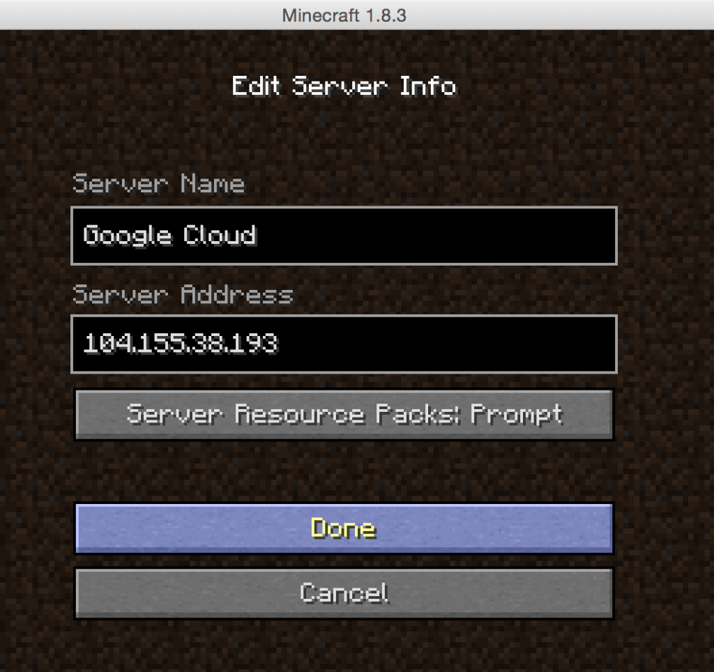 Minecraft Server on Google Cloud