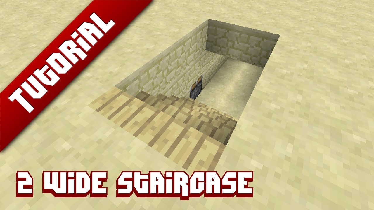 Minecraft Tutorial: 2 Wide hidden staircase