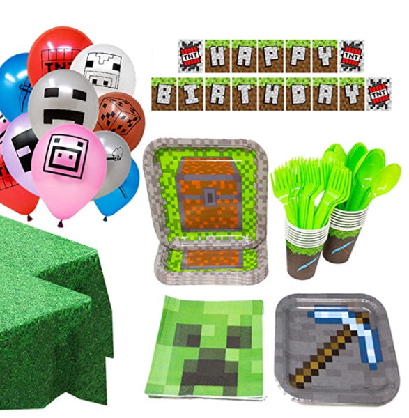 Minecraft Ultimate Party Supplies Pack (130+ Pieces for 16 Guests ...