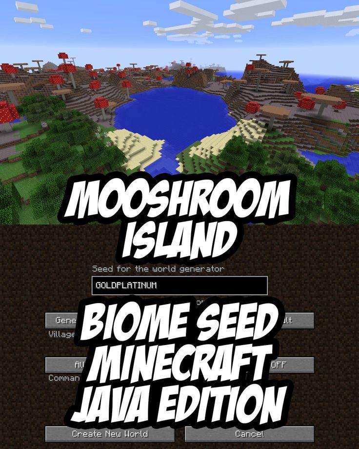 Mushroom Island seed for Minecraft Java Edition. Seed: GOLDPLATINUM # ...