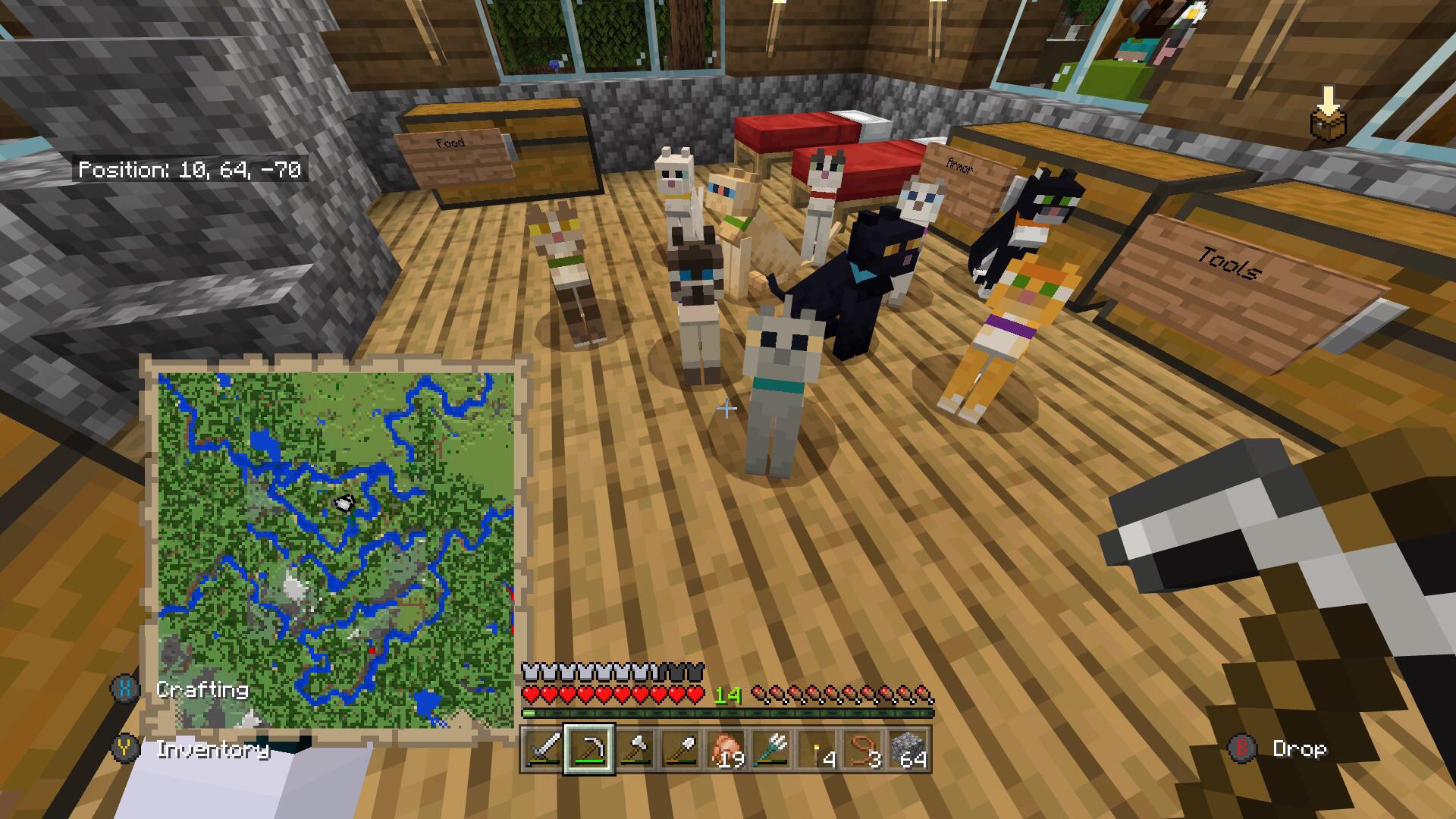 My friend has tamed all 10 types of cats : Minecraft