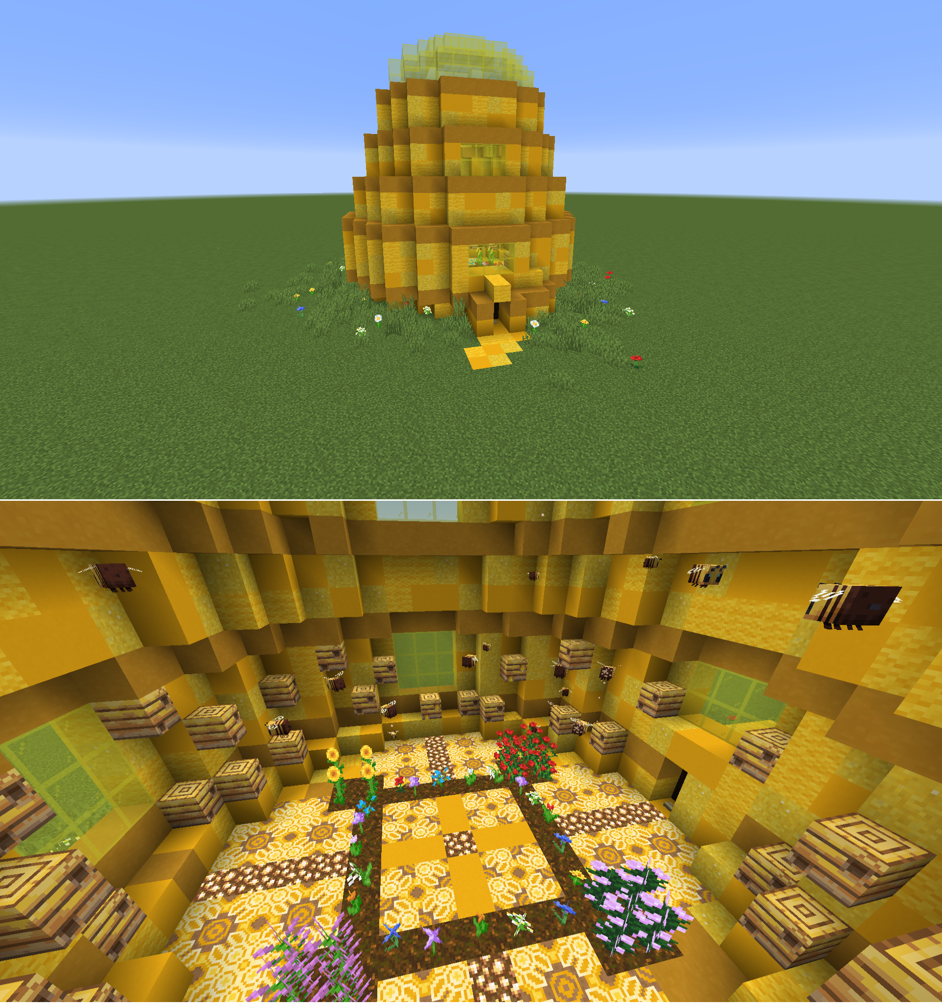 My Giant Bee Hive! Thoughts? : Minecraft