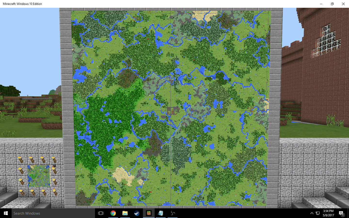My giant map wall (256 maps). Made in survival mode ...