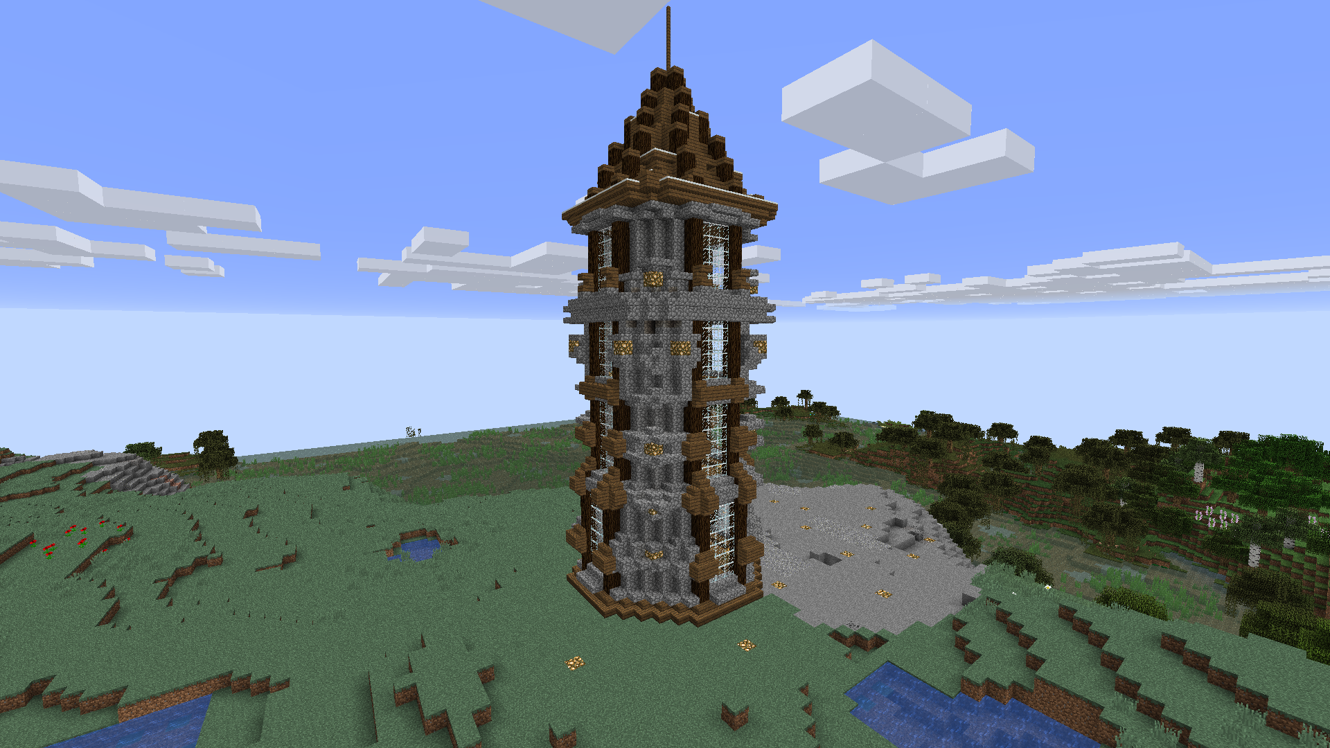My wizard tower build on my SMP server, not great at ...