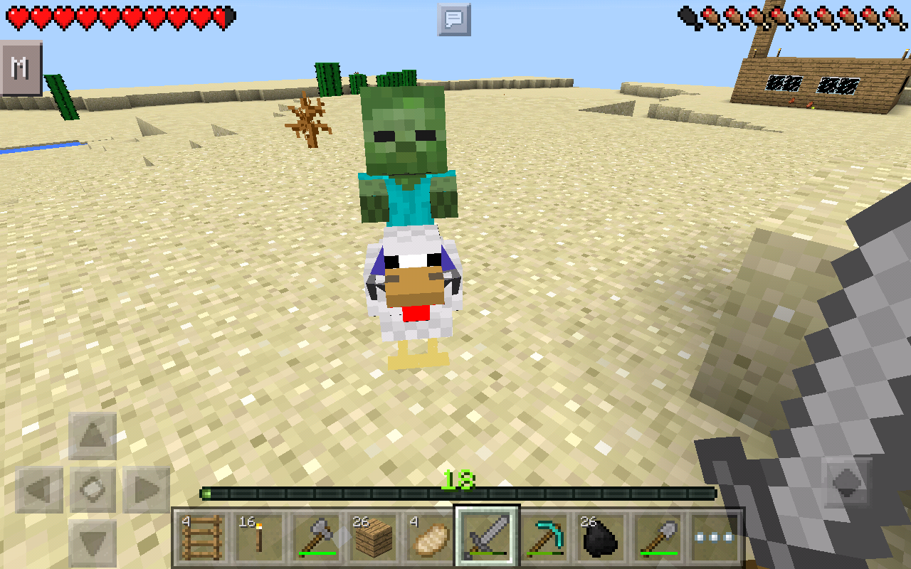 Rarest mob in mcpe baby zombie riding a CHICKEN ...