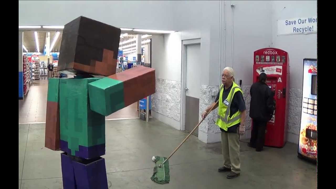 Real Life Minecraft Steve Visits Walmart