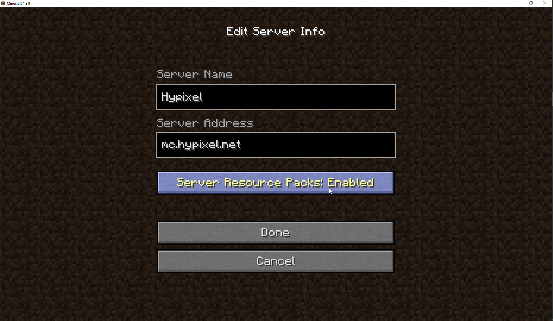 Server Resource Pack Issues