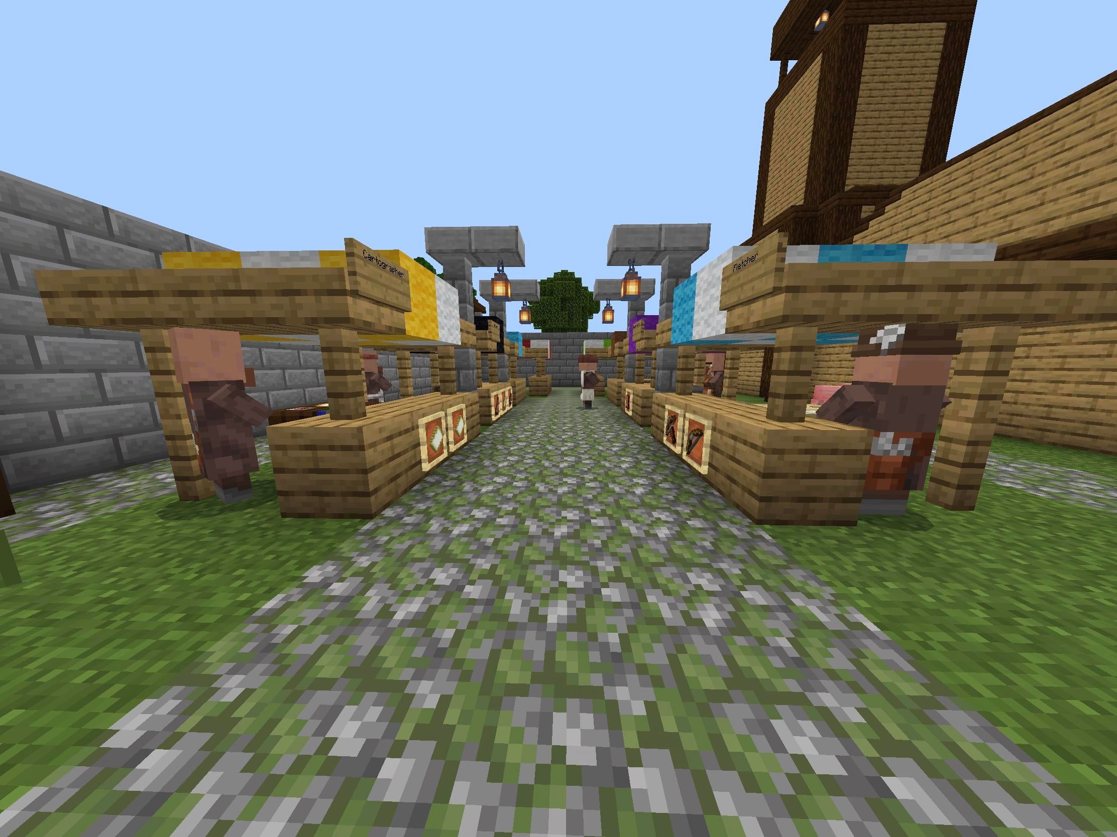 The market place I built for my village : Minecraft