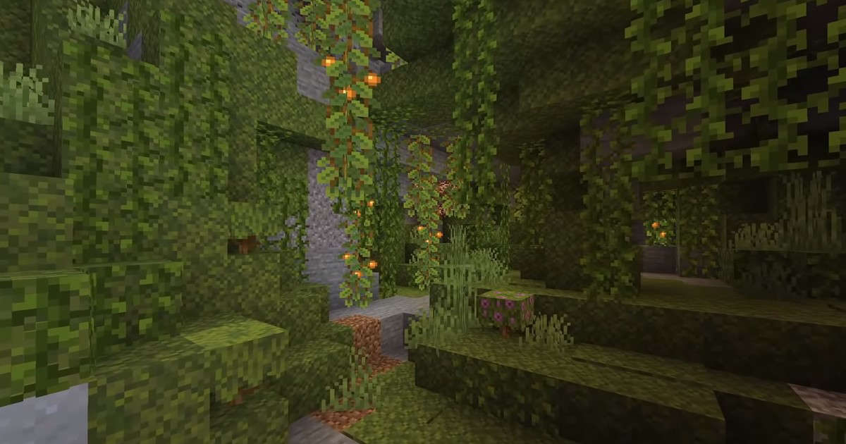 What can you find in Lush Caves in the Minecraft Caves ...