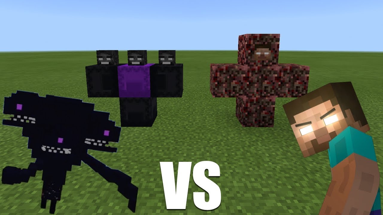 Wither Storm VS Herobrine in MCPE